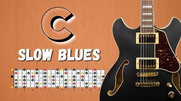 Wonderful SLOW BLUES Guitar Backing Track in C
