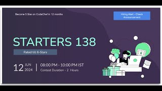 Celebrity CodeChef Starters 138 Solution.... Net Worth