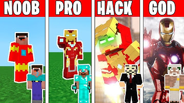 Minecraft NOOB vs PRO vs HACKER vs GOD : IRON MAN Challenge in Minecraft !
