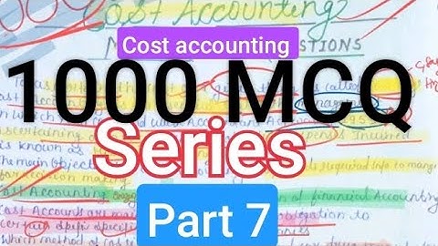 1000 MCQ SERIES | part 07|on cost accounting b.com 4th semester. Lucknow University.100th% relevant.