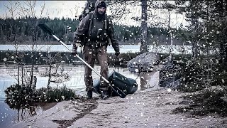 4Day HOT TENT WINTER CAMPING in SNOW & HEAVY RAIN • PACKRAFTING in the NORTHERN WILDERNESS