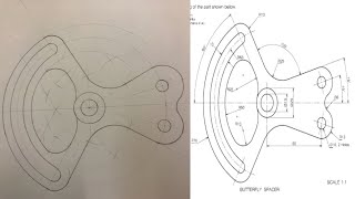 Butterfly Spacer Engineering Drawing Blending of Curves and Tangency Problems