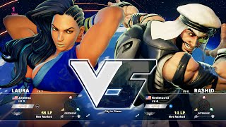 [PC] Street Fighter V: Day 1 Laura Ranked 2 Rashid 1080p 60FPS Max