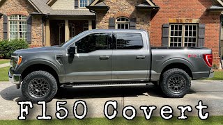 F150 Covert Edition Neighborhood Review || 2021 Ford Leveled on 34s Carbonized Gray XLT