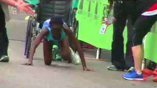 Austin Marathon Hyvon Ngetich Women Crawling to Finish