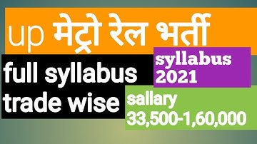 UP Metro Rail Syllabus 2021|UPMRC Exam Pattern,Selection Process,Salary, Age Limit|#upmetro2021​