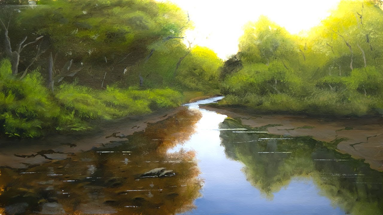 How to paint Landscape in oil painting demo, (Timelapse) Sunny bush