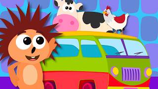 Otobüsün Tekerleği - Hayvan Sesleri Ile 🚌🐥🐮 Kirpi Piki Çocuk Şarkıları & Çizgifilm