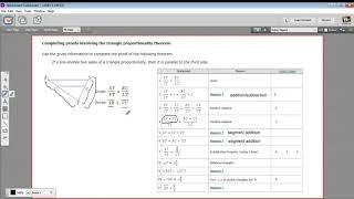 Completing a proof of the triangle proportionality theorem