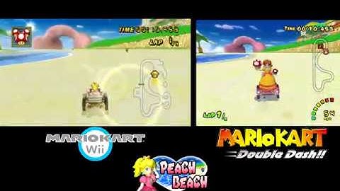 Peach Beach Mario Kart Double Dash and Wii Comparison
