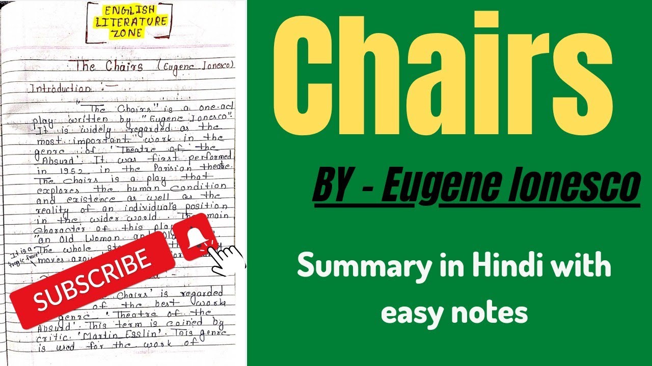 The Chairs by Eugene Ionesco Summary | The Chairs by Eugene Ionesco | Chairs by Eugene Ionesco