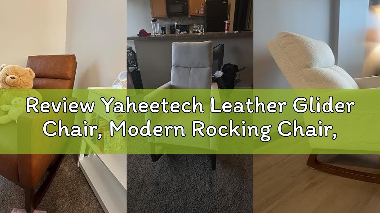 Review Yaheetech Leather Glider Chair, Modern Rocking Chair, Nursery Faux Leather Glider Chair with