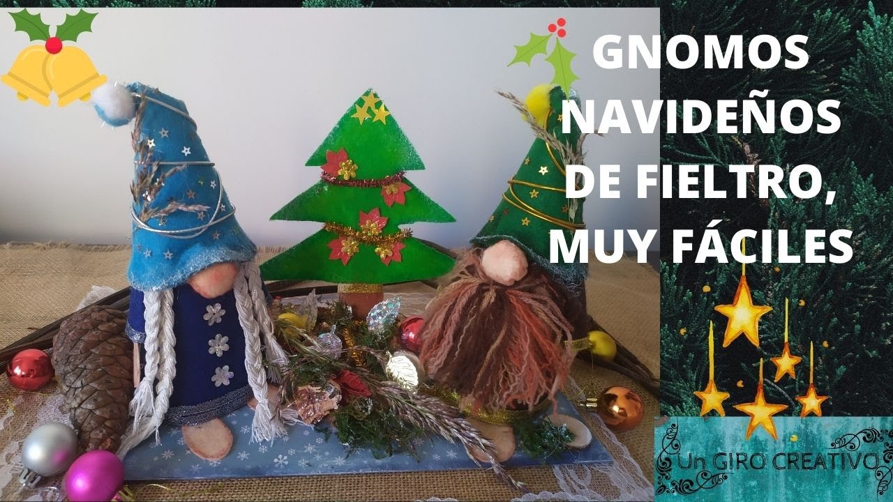 GNOMOS NAVIDEÑOS  DE FIELTRO, MUY FÁCILES Y ECÓNOMICOS