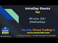 Best intraday stocks for tomorrow 09-06-2021 Wednesday