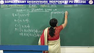 BASIC MATHS | 1st PUC | CH 02 | SETS - PROBLEMS ON PROPERTIES OF SETS | S11