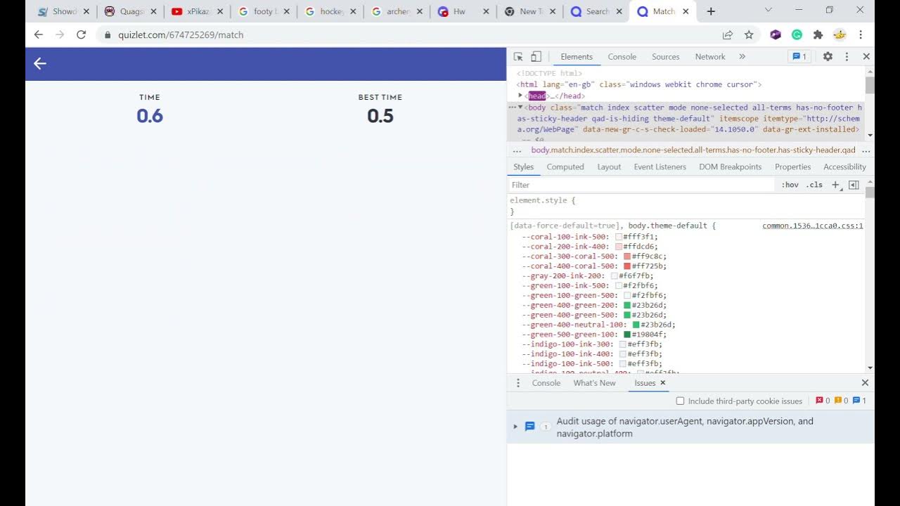 Fastest Quizlet time ever, Under 0.5 seconds??? | Quizlet Match - YouTube