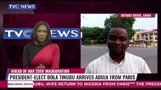 President-Elect Bola Tinubu Arrives Abuja From Paris