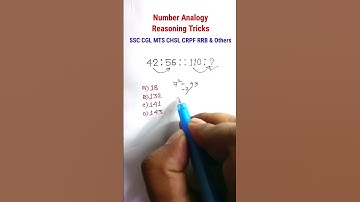 Analogy | Number Analogy | Reasoning Classes for SSC CGL MTS CHSL GD Exam| Missing Number|#shorts