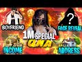 1 million special qna  face reveal  total income  garena free fire ffloverzone