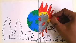 World environment day drawing (2022)|save nature poster drawing