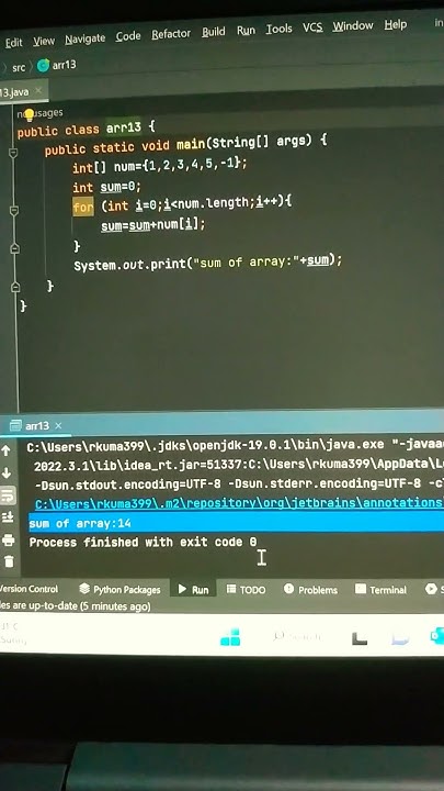 sum of array in java. - YouTube