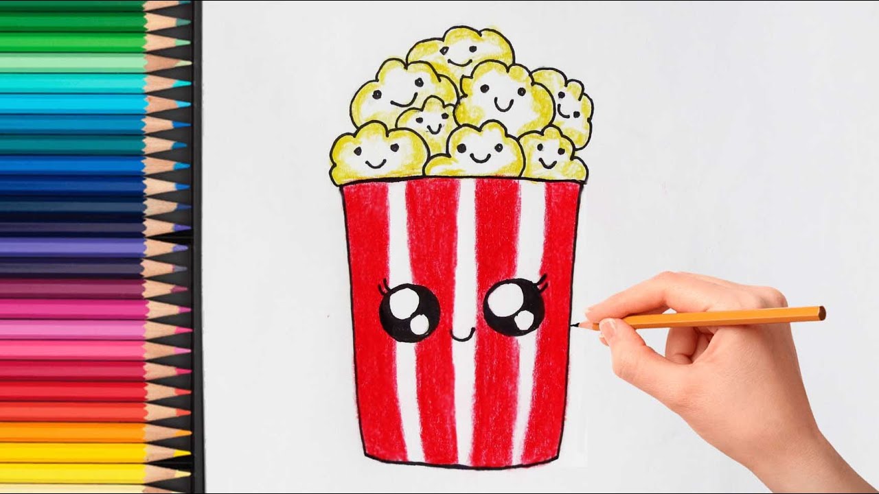Попкорн рисунок для срисовки