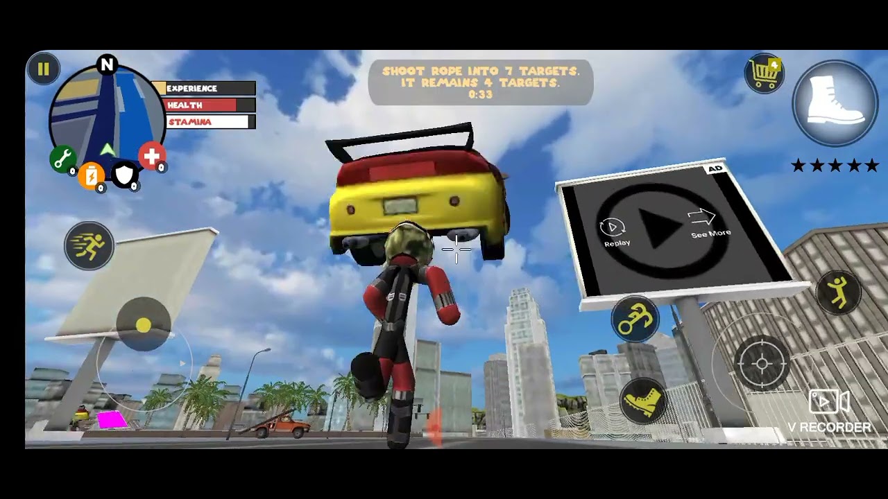 Stickman Rope Hero Motorcycle Crashes #9