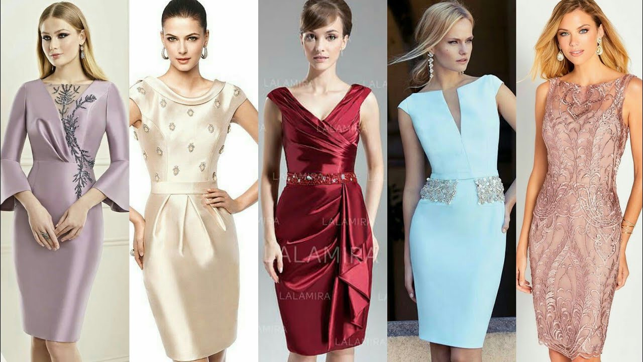 Extremely stunning vestidos mother of the bride knee length bodycon dresses lace/satin dress 