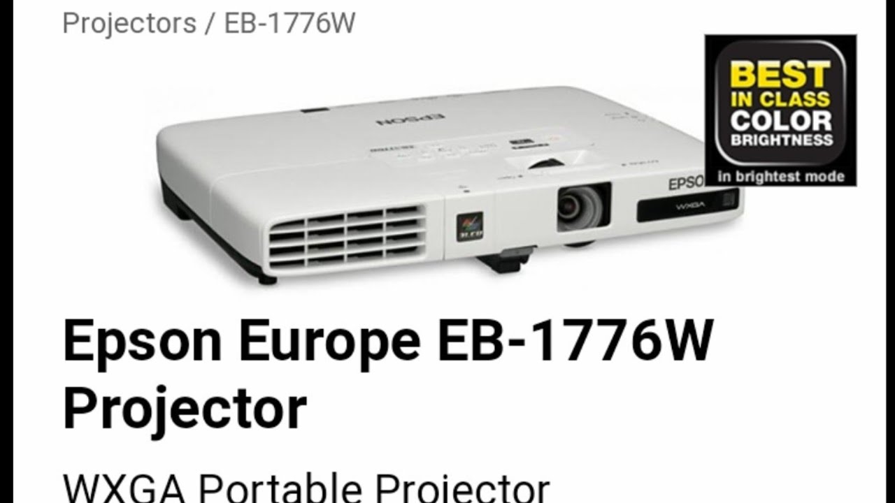 Epson Europe EB-1776W Projector WXGA Portable Projector - YouTube