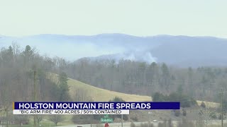 Wildfire on Holston Mountain spreads to cover 400 acres, 50% contained Friday