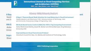 International Journal on Cloud Computing: Services and Architecture (IJCCSA)