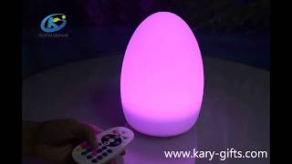 Waterproof Multi-color Change egg shaped light table lamp for Restaurant