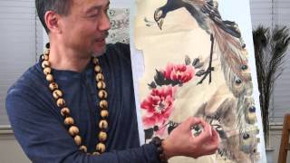 Lesson 21 Peacock, Peony and Cherry Blossom Chinese Watercolor Painting Henry Li