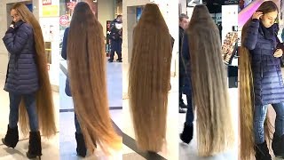 Rapunzel Exists! Floor Length Hair In Shopping Mall!