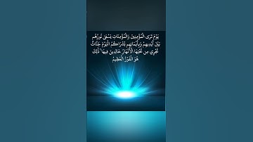 يَوْمَ تَرَى الْمُؤْمِنِينَ وَالْمُؤْمِنَاتِ يَسْعَى نُورُهُم بَيْنَ أَيْدِيهِمْ اية12 سورة الحديد