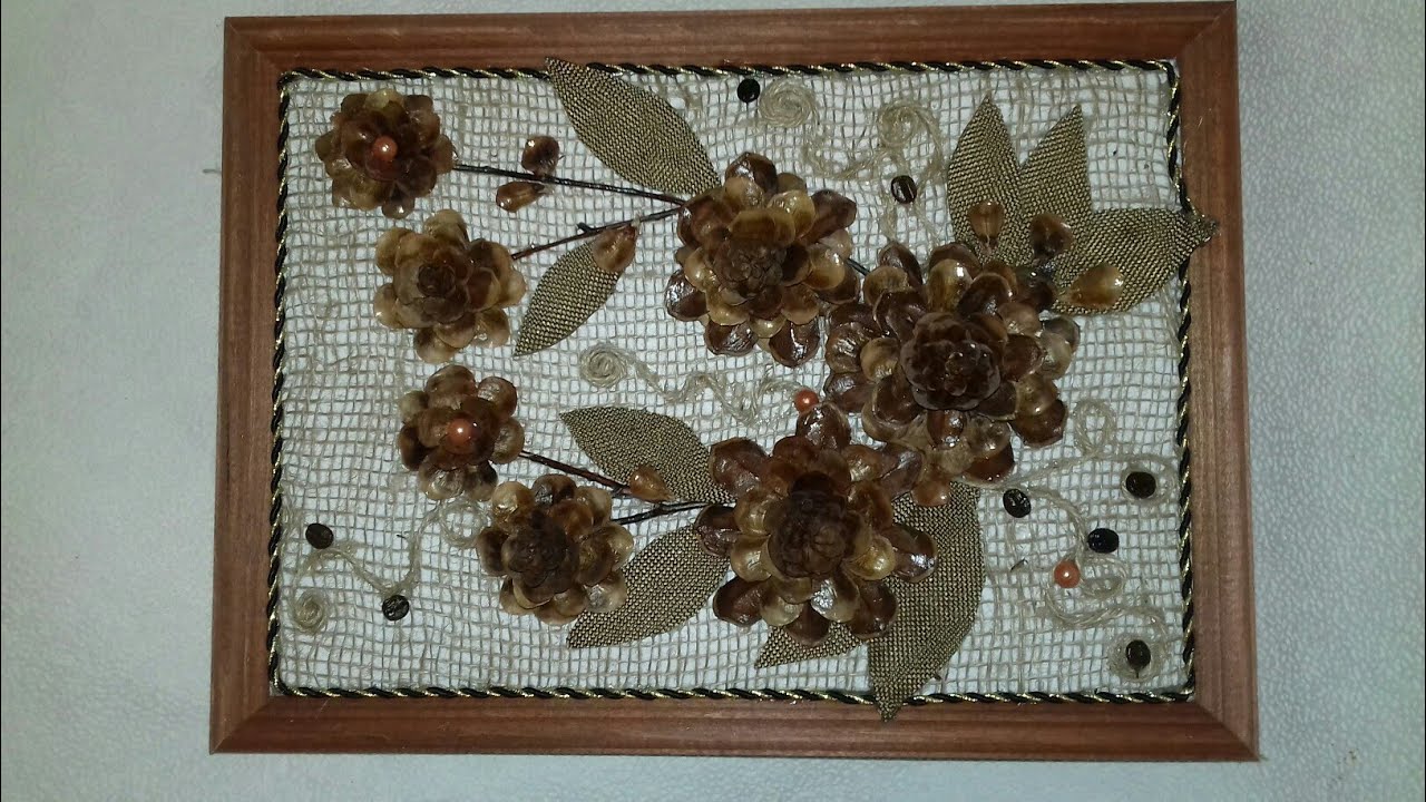 Панно из шишек в рамке мастер класс с пошаговым фото для начинающих схема