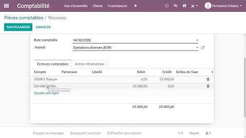 Odoo - Comptabilité ATCE09 Pièce comptable et ajout d