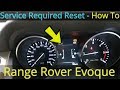 Range Rover Evoque Service Menu