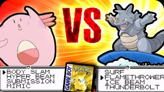 Which beats Yellow faster?  Physical Chansey versus Special Rhydon