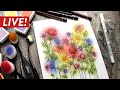 🔴 LIVE REPLAY - "Hazy" Flowers Look - Ink Blending & Coloring