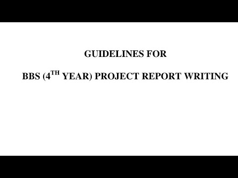 Guidelines for Report Writing of BBS 4 th Year @Dulal.Khagendra - YouTube