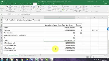 Single Sample and Paired Samples T-Tests in Excel 2016