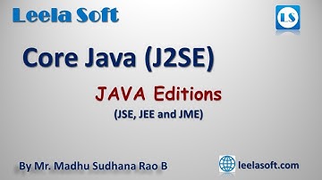 Types of Java Editions || Java SE, Java EE and Java ME || Leela Soft by Madhu Sir