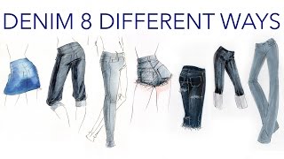 Fashion Illustration Tutorial: Denim Done 8 Different Ways screenshot 4