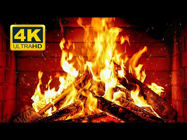 🔥 Cozy Fireplace 4K (12 HOURS). Fireplace with Crackling Fire Sounds. Crackling Fireplace 4K class=