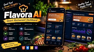Flavora AI 🍽️ | Smart Restaurant Menu & Nutrition Dashboard | HTML, CSS, JavaScript Project