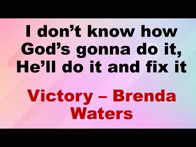 Watch VICTORY Brenda Waters | I dont know how God Is Gonna Do It and Fix it on YouTube Watch VICTORY Brenda Waters | I dont know how God Is Gonna Do It and Fix it on YouTube