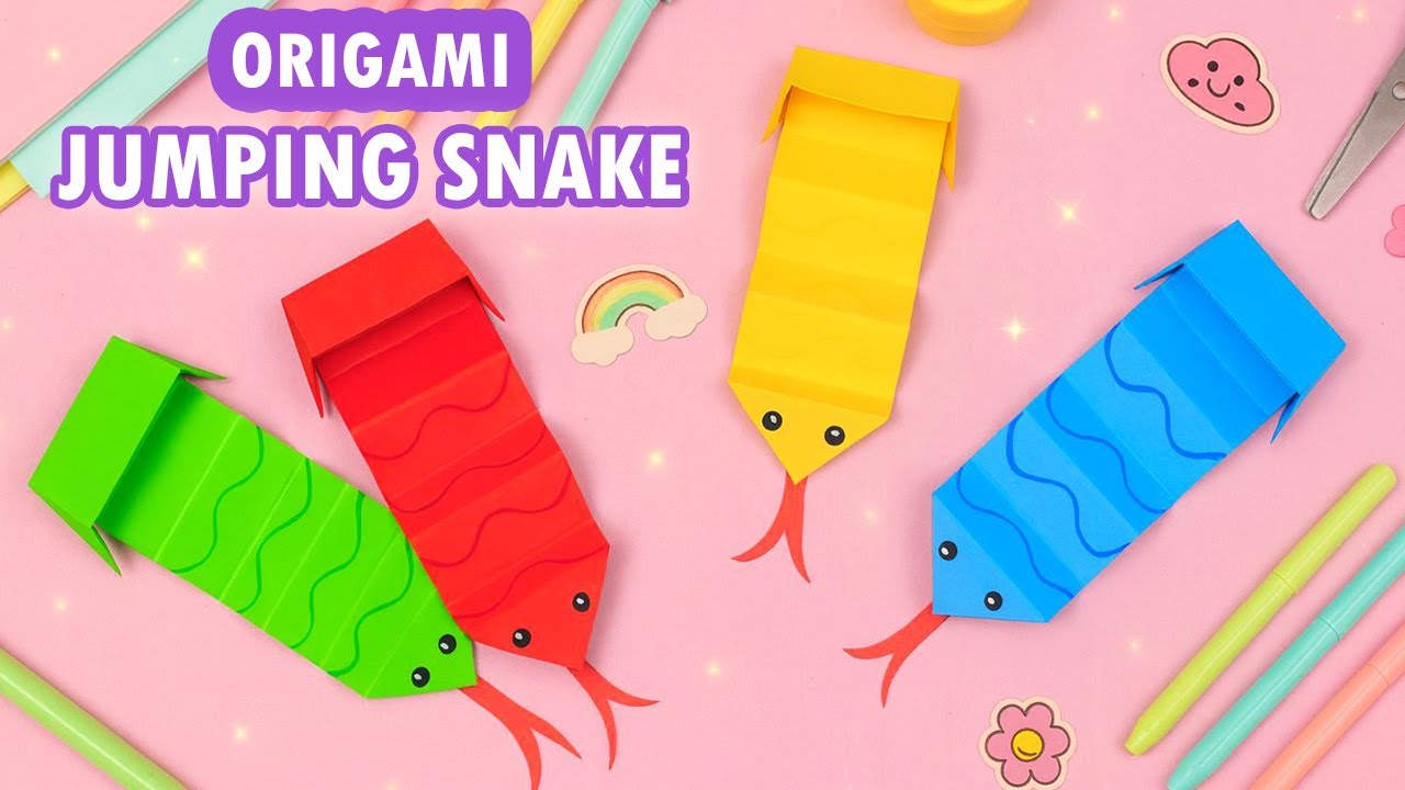 Origami Jumping Snake How to make a paper snake