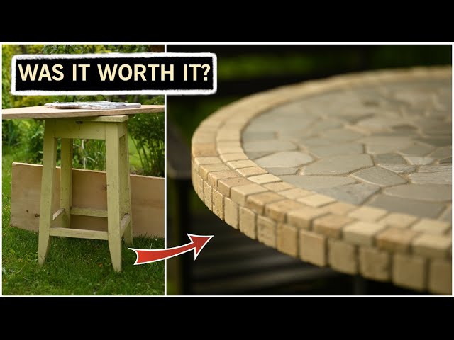 DIY Mosaic Garden Table out of an Old Stool It cost me 40