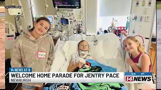 Newburgh boy hurt in boating accident welcomed home with parade
